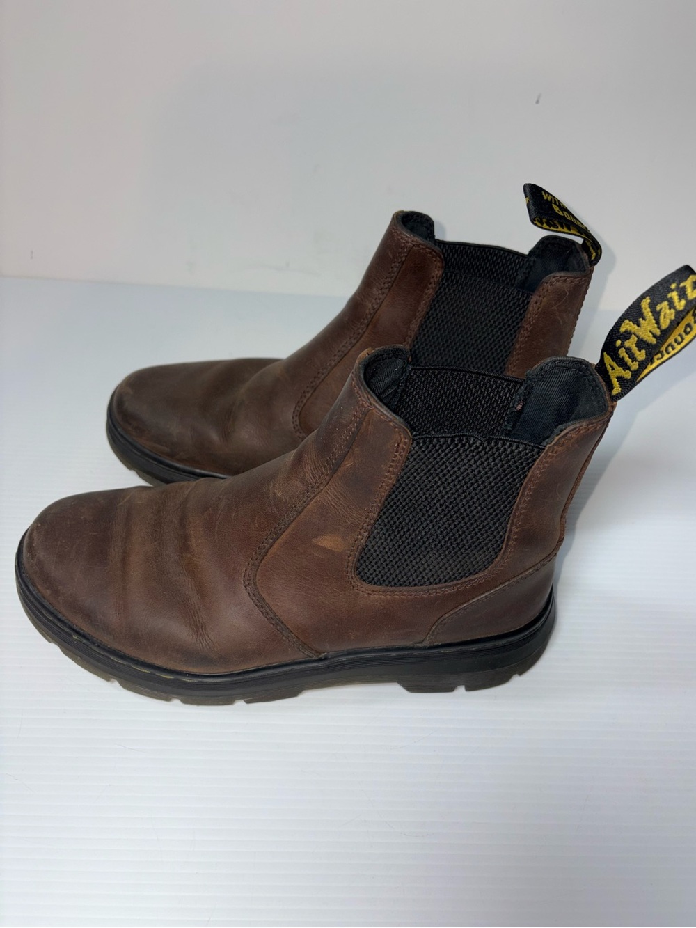 Dr. Martens Brown Leather Chukka Boots with Black Elastic Panels